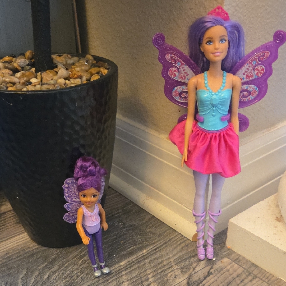 Purple and Pink Fairy Doll Set